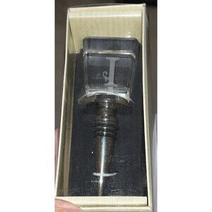 Cypress Home Crystal  Wine Bottle Stopper Monogram Initial "I"  Great Gift New